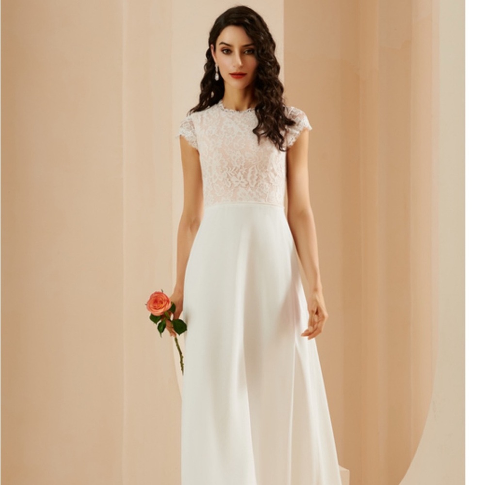 Elegant White Lace Gown